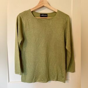 Sag Harbor Unique Neckline 3/4 Length Sleeves